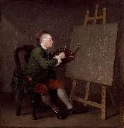 William Hogarth Self ortrait oil painting